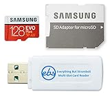 Samsung 128 GB Micro SDXC EVO Plus Speicherkarte mit Adapter funktioniert mit Samsung Galaxy A52, A52 5G, A72 Phone Series (MB-MC128) Bundle mit (1) Everything But Stromboli SD & MicroSDXC