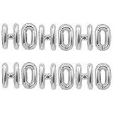 HOHOHO Luftballons mit Weihnachtsmotiv, 40,6 cm, 2 Sets mit Silberfolie, Buchstaben, Banner, Ballon-Ornamente für Weihnachten, Motto-Partyzubehö