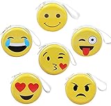 BETOY 6 pcs Emoji Schlüsselanhänger Tasche Anhänger,Mini Geldbörse Kinder Münzfach Brieftasche Bags Datenkabel Lagerung Paket Geschenk Jungen M