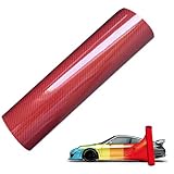 Mnahuxjuansxu Autofolie Carbon Vinyl Folie Carbon Folie Auto 5D Selbstklebende Kohlefaser Wasserdichter Autofolie Selbstklebende Carbon Vinylfolie Für DIY Auto Motorrad Möbel Autofolie 30 * 100cm R