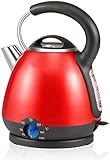 WYDMBH kabelloser Wasserkocher Temperatur Wasserkocher, Kessel-Kessel- Dämmung von Edelstahl, elektrischer Wasserkocher Schneller Brennstift mit Thermometer (Color : Red, Size : Kettle)