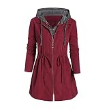 JRSJ Winterjacke Damen Lang Kunstpelz Herbst und Winter Fleecejacke Übergangsjacke Plüschjacke Teddyjacke Strickjacke Langer Mantel mit Einfarbigem Revers für D
