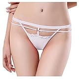 ROYIYI Damen Große Niedrige Taille Sexy Traceless Einteilige Unsichtbare T-Hose Ice Silk Unterwäsche Negligee String Reizwäsche Spitze Atmungsaktive Briefs Unterwäsche Baumwolle Spitze Seidenhö