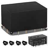 Molbory Abdeckung Gartenmöbel, Abdeckhaube Schutzhülle Abdeckplane für Gartenmöbel, Gartentischabdeckung Möbelsets, wasserdichte Schutzhülle Oxford Atmungsaktives Rechteckig (242 x 162 x 100cm)