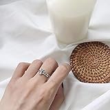 TAOYUN Sterling Silber 925 Frauen Ring Mödchen Party Weihnachten Deko Sicherheitstür Bogen Mit Zirkon Retro Getragen Öffnung Einstellbar Mode Dekorativen Schmuck