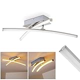 LED Deckenleuchte Powassan, moderne Deckenlampe in Chrom, 2-flammig mit einer verstellbaren Lichtleiste, 2 x 5 Watt, je 500 Lumen (1000 Lumen insgesamt), 3000 Kelvin (warmweiß)