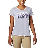 Columbia Damen Hidden Lake Crew Tee T-Shirt, Twilight Heather/Beige Free, X-Larg