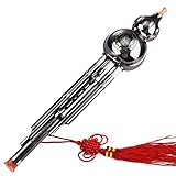 Flutes Hulusi, Abnehmbarer Hulusi Mit Lederbox, Anti-Drop-Gürtel, Chinesischem Knoten Usw, Geschenk Ethnisches Musikinstrument Für Anfänger, Studenten, Musiker, Profis (Color : Silver, Size : C Key)