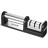 Dorlle Messerschärfer Messerschleifer ,Messerschaerfer Messerschleifmaschine 3-Stufen Manuelle Messer Schärfwerkzeug hilft Reparatur, Diamant beschichtet Schärfen Rad System, Schw