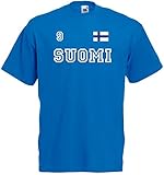 World of Shirt Herren T-Shirt Finnland/Suomi im Trikot Look