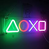 Icon Lights Playstation Icons Light Playstation Leuchtreklame mit USB/Schalter Dekor Lampe Acryl Atmosphäre, Spielzimmer Dekor, Bar Spielzimmer Beleuchtung (buntes Spielsymbol)