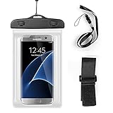 Kimwing Wasserdichte Schutzhülle mit Armband für Samsung Galaxy S20 FE/Note 20 Ultra/S20 Ultra/S21 Ultra/S20 Plus/A20 A21 A51 A71/Note 10 Plus, Handy Dry Bag Pouch für iPhone 12 Pro Max (weiß)