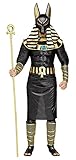shoperama 7-teiliges Herren Kostüm Ägyptischer Gott Anubis König Ägypter Verkleidung Totengott Mythologie Gottheit, Größe:XL/XXL