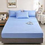 BAJIN Spannbettlaken Poly-Baumwollbettwäsche, Baumwollmischungen, Doppelbett,glattes,150x200+25