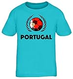 Wappen World Cup Fussball WM Fanfest Kids Kinder T-Shirt Fußball Portugal, Größe: 122/128,türk