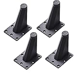 4pcs Aluminiumlegierung MöBelbeine,Metall SchrankfüßE,SchräGe Konische Tischbeine,HöHenverstellbare Couchtischebeine,FüR Badezimmer Tv,Nachttisch,Mit Schrauben (92mm/3.6in,Black)