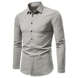QWERD Herren Hemd formelle Freizeithemd Businesshemden Freizeithemden Langarm Baumwolle Einfarbig Klassisch Regular Fit Hemden Herren-Hemd Bügelleicht Für Anzug Business Hochzeit für Männer S-4XL