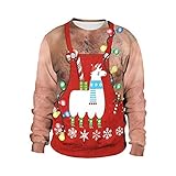 Weihnachten Pärchen Strickpullover Weihnachtspullover 3D Unisex Druck Pullover Weihnachten Pullover Lange Ärmel Ugly Christmas Sweater Sweatshirt Jumper für Paare Paar Valentinstag Partner Geschenk