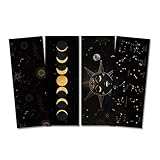 Lesezeichen Set ASTROLOGIE, 4 Lesezeichen Mond und Sterne Geschenk Freundin, Geschenk Frau, Lesezeichen Pap