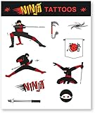 9-tlg. Tattoo-Set * NINJA * als Mitgebsel oder Geschenk | Karate Judo Sticker Bilder Kinder Kindergeburtstag Geburtstag
