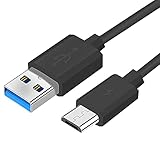 Ladekabel, Micro-USB, 1,5 m, schnelles Aufladen für kabellose Bluetooth-Lautsprecher, Kopfhörer, Headset, Kopfhörer und mehr, Schwarz / B