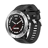 QIXIAOCYB MC01 Herren Smart Watch Herzfrequenz Blutdruck Gesundheit Überwachung Sport Tracker Vollbild Full Touch Uhr für iOS Android Handy, B,