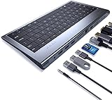 USB C. Hub Wired Keyboard mit Ziffernblock 11 in 1 Tastatur Hub-Dockingstation mit Tastatur mit HDMI RJ45, 3 USB Ports, 10 0W PD, SD/TF Karten-Leser, Full-Size-T