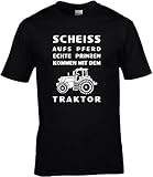 Fun Shirt Sprüche Landwirt Scheiss aufs Pferd echte Prinzen kommen mit dem Traktor, T-Shirt, Grösse XXXXL, schw