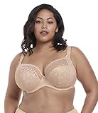 ELOMI Women's Plus-Size Kim Stretch Lace Underwire Plunge Bra Bra, Caramel, 40HH