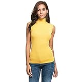 Tank Top Damen Sport Eng Ärmelloses T-Shirt Casual Ärmelloses, Einfarbiges Rollkragenoberteil Bluse Locker Top Damen Printed Tee Shirt Oberteile Tops Oversized Pullover Slim F