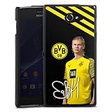 DeinDesign Silikon Hülle kompatibel mit Sony Xperia M2 Case schwarz Handyhülle Erling Haaland Borussia Dortmund BVB