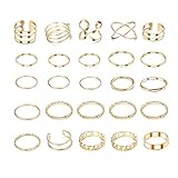 YADOCA 25 Stück Knuckle Ringe Set für Damen Mädchen Mode Finger Stapelbar Ringe Joint Nagel Vintage Midi Ring Silber Gold Böhmischen Modeschmuck Geschenk