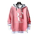 JZFGJ Kapuzen Sweatshirt Herren Hoodie Tennis Grand Slam Roger Federer Leichter Hoodie Winddichter Sport-Top-Pullover,Pink,L