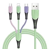 Multi USB Kabel, Universal Ladekabel [1.5M] 3 in 1 Schnellladekabel Mehrfach Ladekabel mit Micro USB Typ C Lightning Kabel für iPhone, Android Samsung Galaxy S20 S10 S9, Huawei P30 P20, Oneplus, LG