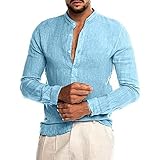 Herrenhemden Verkauf Verkauf Gentleman Mann Knopf V-Ausschnitt Langarm T-Shirt Herbst Druck Lose Bluse Tops UK Stock Winter Warm Tops Bluse UK Größe S-XXXXXL, blau2, L