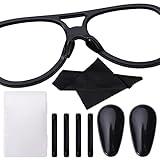 QOTSTEOS Nasenpads für Brillen, Sonnenbrillen, selbstklebend, Druckentlastung, Nasenpads, weiches Silikon, für Brillen, Sonnenbrillen, Augen (schwarz)
