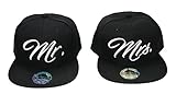 Snapback Cap King Queen Mr Mrs Brother Sister Damen Herren Partner Caps Camouflage schwarz grau (Mr. & Mrs.)