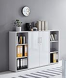 moebel-dich-auf.de Schrankwand TABOR 2 Aktenschrank Büroschrank abschließbar in diversen Farbvarianten (lichtgrau/weiß Hochglanz)