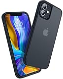 CASEKOO Matt Power für iPhone 12 Hülle/iPhone 12 Pro Hülle [Zertifizierter Militärschutz] Anti-FINGERABDRÜCKE rutschfest Kratzfest Dünn Case Leicht Durchsichtig Matt Oberfläche Handyhülle, Schw