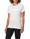 HUMMEL GO COTTON LOGO T-SHIRT WOMAN S/S, EGRET MELANGE, M