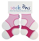 Sock Ons Kluge kleine Dinge, die Babysocken halten! - 0-6 Monate - TWIN PACKS (2 Stück) - Baby Pink & F