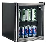 METRO Professional Mini Getränkekühlschrank GPC 1046 mit einer Glastür, 46 L, schwarz, 0,901 kW/24h, 220-240V, Kühlschrank mit einem verstellbaren Einlegeboden für Gastronomie, Bar, R