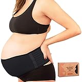Bauchgurt Schwangerschaft - Weich & Atmungsaktiv Stützgürtel Schwangerschaft - Bauchband Schwangerschaft Stützend - Stützgurt Schwangerschaft (Midnight Black, X-Large)