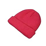 UKKO Strickmütze Gestrickte Hüte Für Frauen Männer Mütze Mütze Winter Retro Retro Retro Spimelre Baggy Melon Cap Manschette Fischer Mützen Hüte Für M