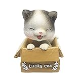 Cxssxling WackelKatze Katze Wackelkopf Figur Wackelfiguren Schaukelspielzeug Tanzender Katze Ornamente Spielzeug für Auto Armaturenbrett Dek
