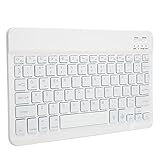 Kabellose -Tastatur, kabellose Tastatur wasserdicht tragbar mit quadratischer Tastenkappe für Telefon für Tablet(Weiß, Spanien)