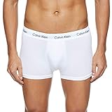 Calvin Klein Herren 3p Low Rise Trunk' Boxershorts, Weiß (100), L (3er Pack)