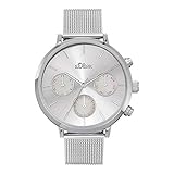 s.Oliver Damen Analog Quarz Uhr mit Edelstahl Armband SO-4200-MM