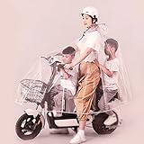 Fahrrad Regenponcho Volltransparenter Drei-Personen-E-Bike-Regenmantel Leichte Wiederverwendbare Wasserdichte Fahrrad-Regen-Umhang-Jacke Mit Reflektierenden Streifen Für Erwachsene U