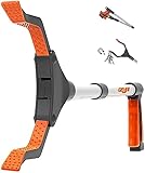 ZOJI Greifer,80cm Faltbare Greifer aus Aluminium mit rotierendem Gummigreifer,Greifzange für Senioren Klappbar Langer Arm Extender für Müll/Wurf Pflücker,Garten Nabber Müllzange Handgreifer (Orange)